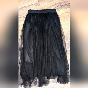 Black tutu midi skirt